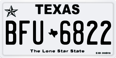 TX license plate BFU6822