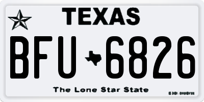 TX license plate BFU6826