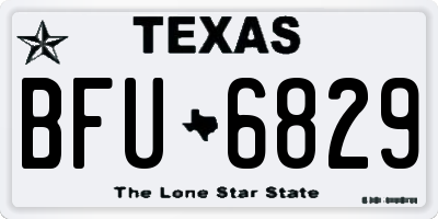 TX license plate BFU6829