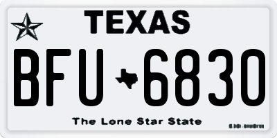 TX license plate BFU6830