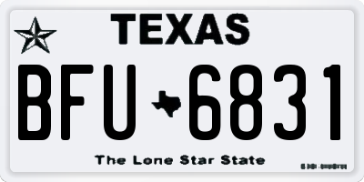 TX license plate BFU6831
