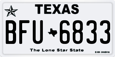TX license plate BFU6833