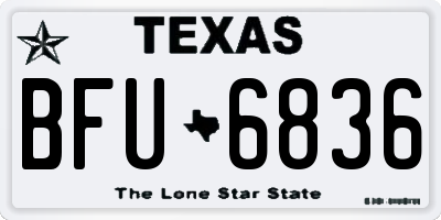 TX license plate BFU6836