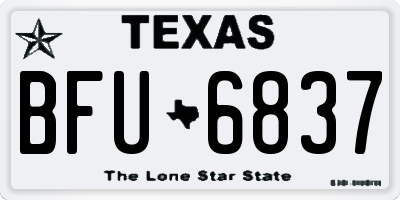 TX license plate BFU6837