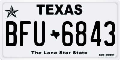 TX license plate BFU6843