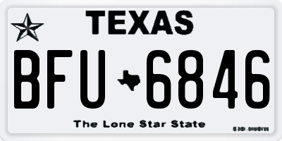 TX license plate BFU6846