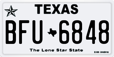 TX license plate BFU6848