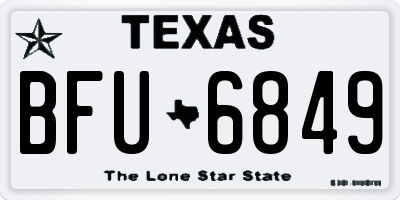 TX license plate BFU6849