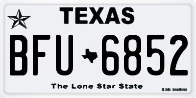 TX license plate BFU6852