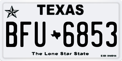 TX license plate BFU6853