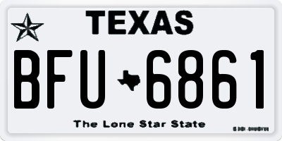 TX license plate BFU6861