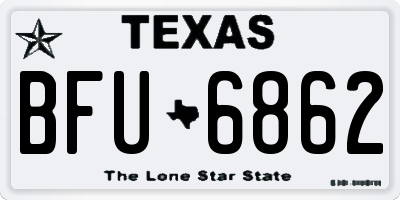 TX license plate BFU6862