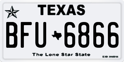 TX license plate BFU6866