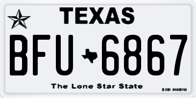 TX license plate BFU6867