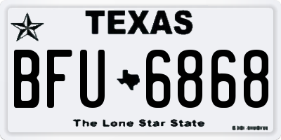 TX license plate BFU6868