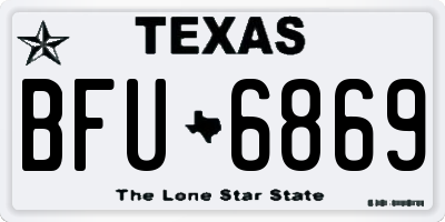 TX license plate BFU6869