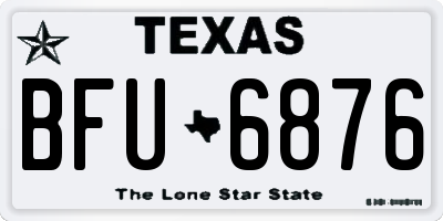 TX license plate BFU6876