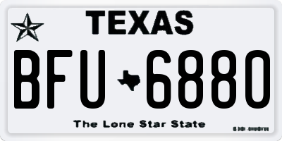 TX license plate BFU6880