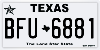 TX license plate BFU6881