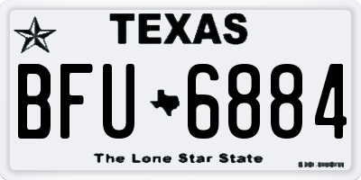 TX license plate BFU6884