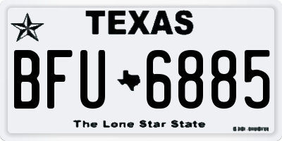 TX license plate BFU6885