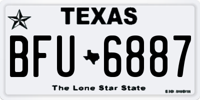 TX license plate BFU6887
