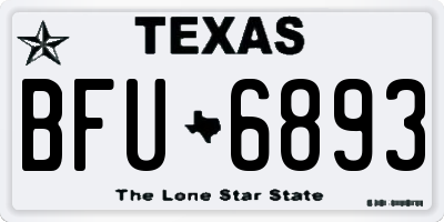 TX license plate BFU6893