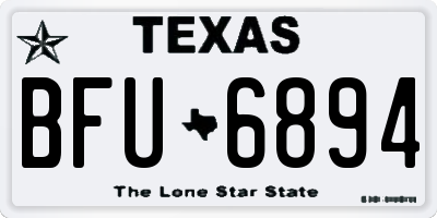 TX license plate BFU6894