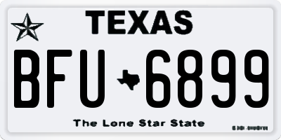 TX license plate BFU6899