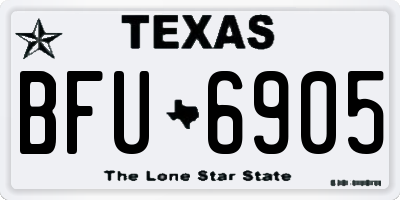 TX license plate BFU6905