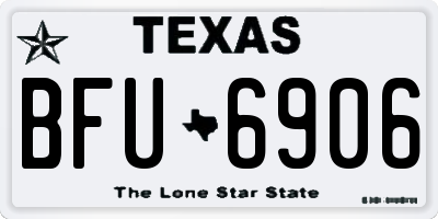 TX license plate BFU6906