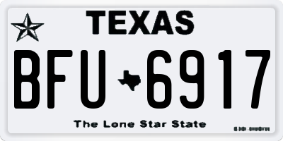 TX license plate BFU6917