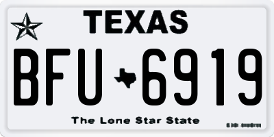 TX license plate BFU6919