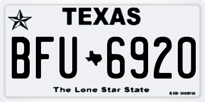 TX license plate BFU6920