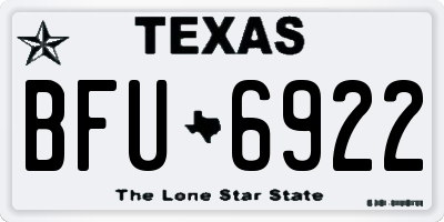 TX license plate BFU6922