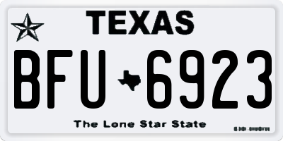 TX license plate BFU6923