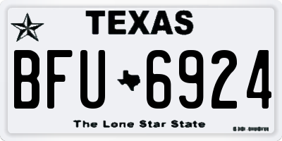 TX license plate BFU6924