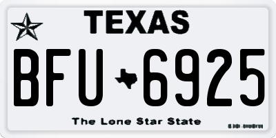 TX license plate BFU6925