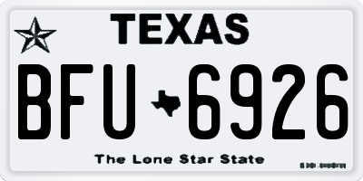 TX license plate BFU6926