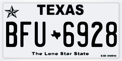 TX license plate BFU6928