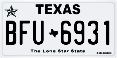 TX license plate BFU6931