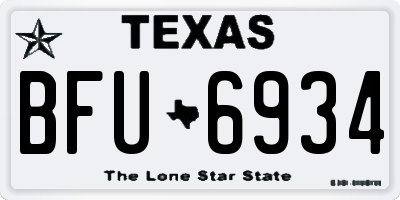 TX license plate BFU6934