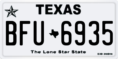TX license plate BFU6935
