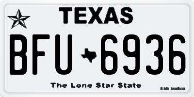 TX license plate BFU6936