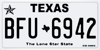 TX license plate BFU6942