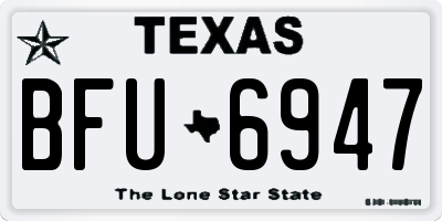 TX license plate BFU6947
