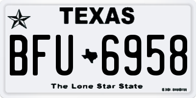 TX license plate BFU6958