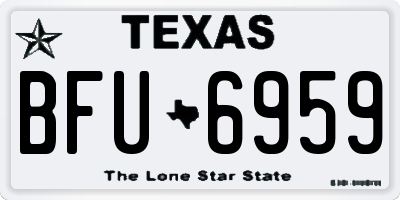 TX license plate BFU6959