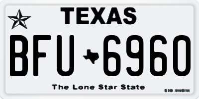 TX license plate BFU6960