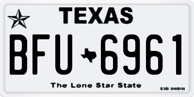 TX license plate BFU6961